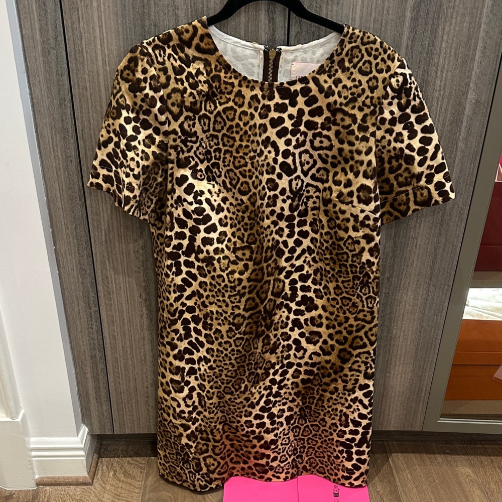 Carolina Herrera Brown Leopard Print Midi Dress